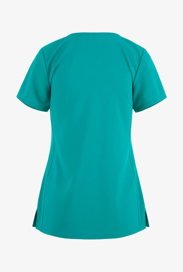 Tooniforms Minions Here for The Candy Women's 1Pocket STRETCH VNeck Print Scrub Top, Cartoon