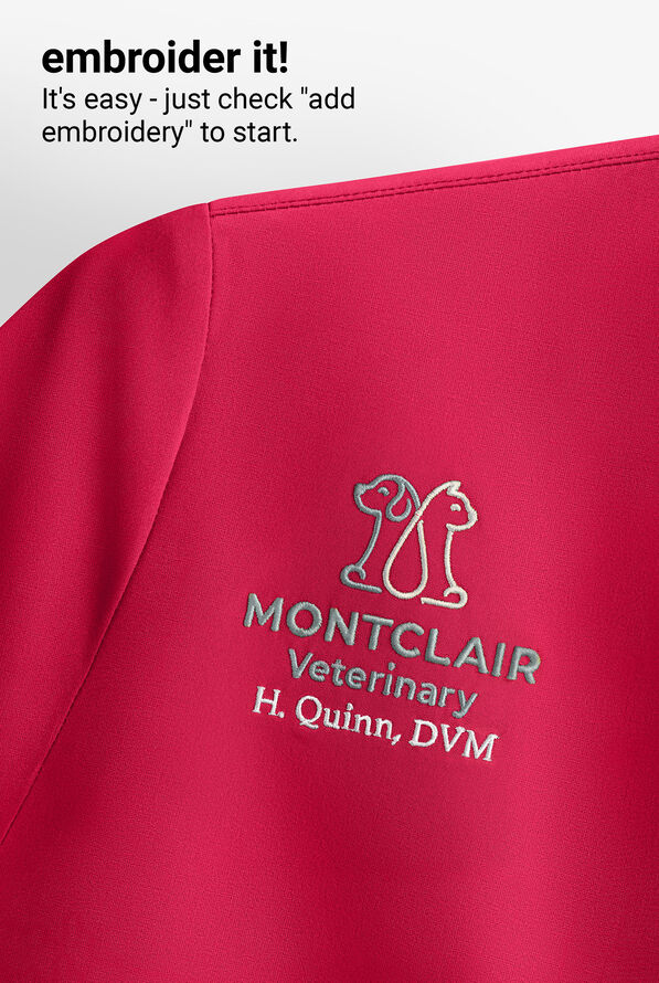 Camisa médica Cherokee Workwear Revolution con cuello en V y 3 bolsillos para hombre - Red - 4