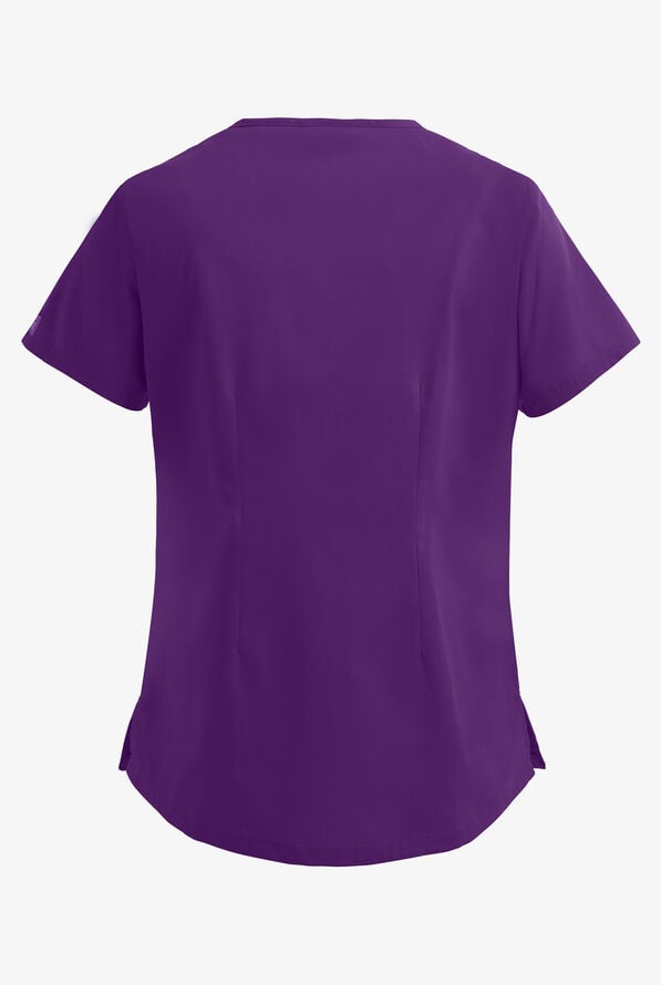 Butter-Soft Core Women's 3-Pocket Crisscross V-Neck Scrub Top - Eggplant - 3