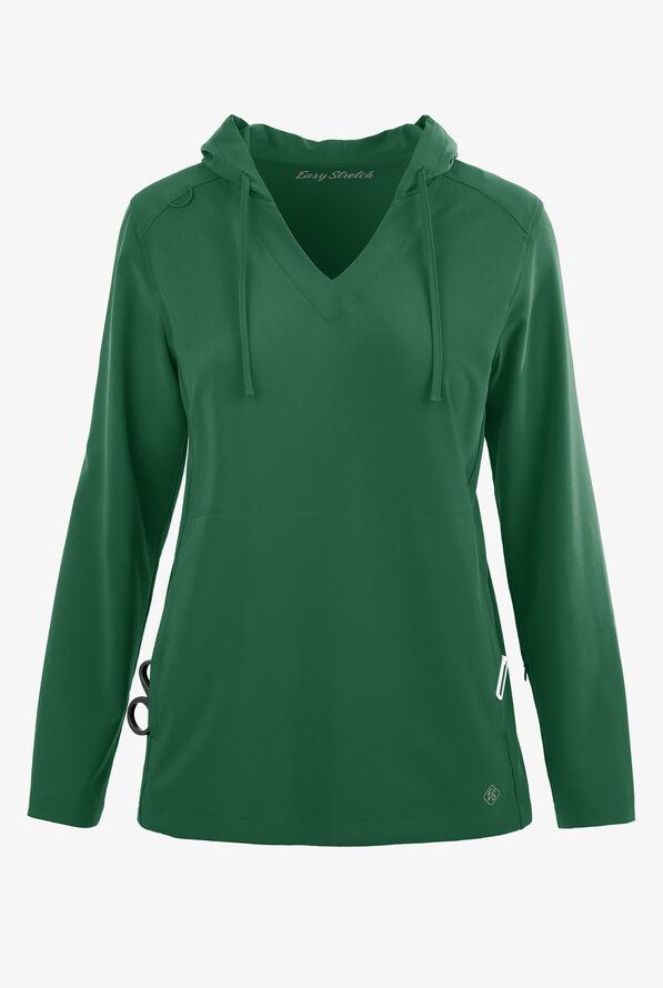Easy STRETCH Billie Women’s 4-Pocket Pullover Scrub Hoodie - Hunter - 1