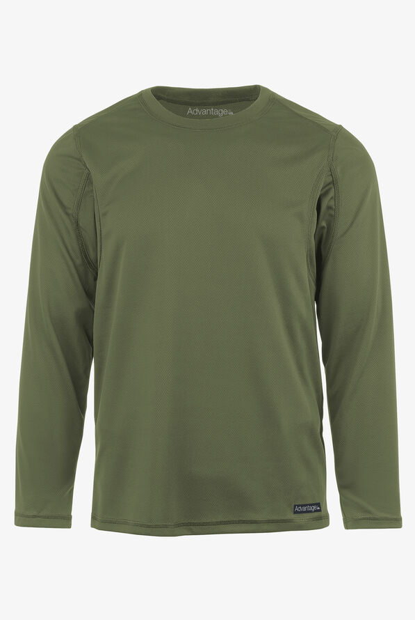 Advantage STRETCH Men's Long Sleeve Crew Neck Underscrub - Light Olive - 1