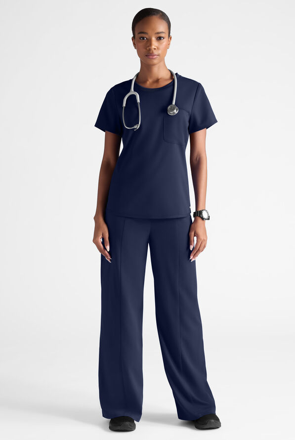 Blusa m&eacute;dica Grey's Anatomy by Barco Emerge STRETCH con cuello redondo y 1 bolsillo para mujer - Indigo - 8