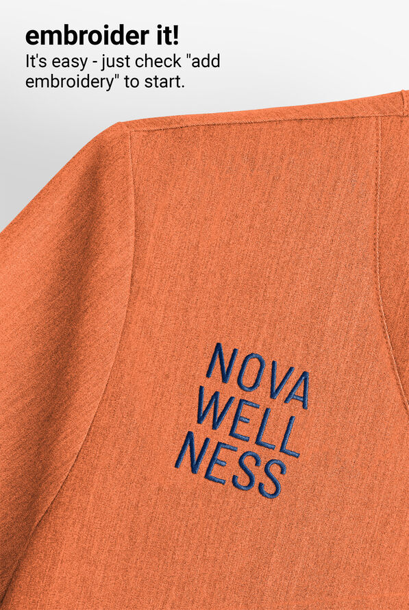 koi Basics Becca Women's 4-Pocket STRETCH V-Neck Scrub Top - Heather Apricot - 5