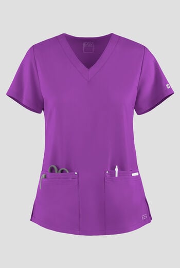 Easy STRETCH Lina Mitered Women's 4-Pocket V-Neck Scrub Top
