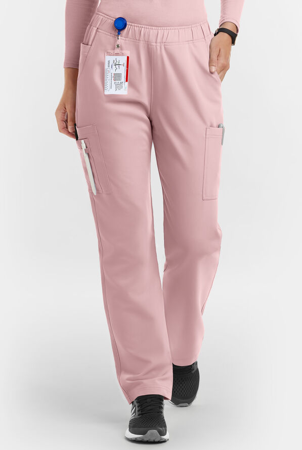 MOVEMENT by Butter-Soft Rigel Women's 9-Pocket Interior Drawstring STRETCH Scrub Pants - Mauve Shadow - 1