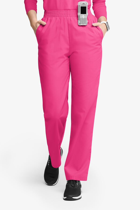 Butter-Soft Originals Women's 2-Pocket High Waisted Straight Leg Scrub Pants - Fuchsia - 1