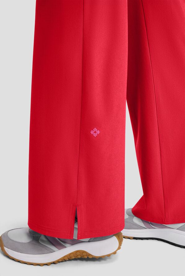 Pantalón médico Med Couture Amp STRETCH Petite de tiro alto estilo cargo con piernas anchas y 5 bolsillos para mujer - Solar Flare - 3