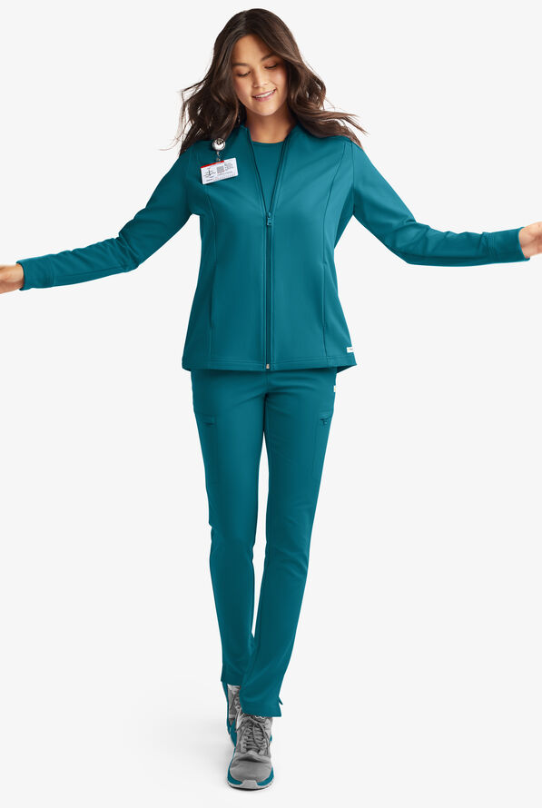 Butter-Soft Women's 7-Pocket Skinny Leg Scrub Pants **Slightly IRREGULAR** - Caribbean Blue - 5