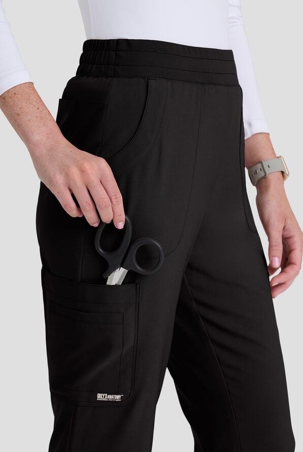 Grey's Anatomy by Barco Evolve STRETCH Sky Women's 6-Pocket Flare Leg Scrub Pant - Black - 3