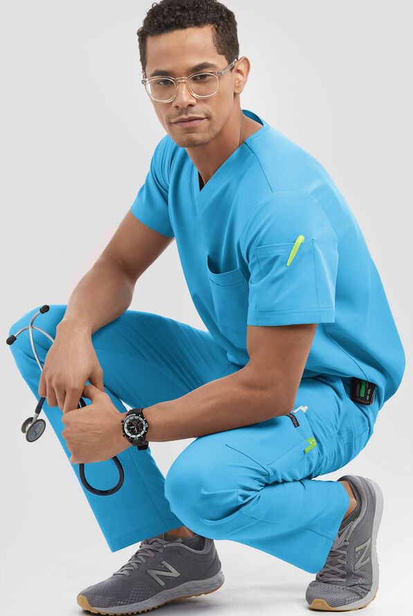 Advantage STRETCH Men's 8-Pocket Cargo Scrub Pants - Turquoise - 3