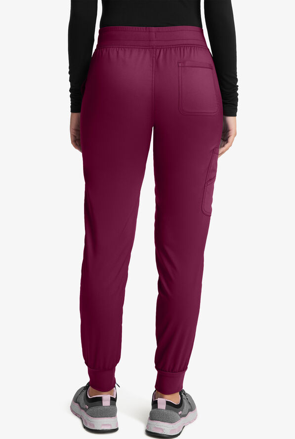 Pantal&oacute;n m&eacute;dico Cherokee Workwear Revolution STRETCH estilo cargo jogger con 5 bolsillos para mujer - Petite - Wine - 2