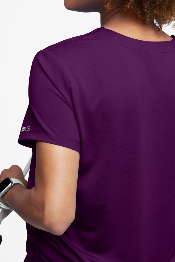 Easy STRETCH Tori Women's Cooling Knit Back Maternity Scrub Top - Eggplant - 4