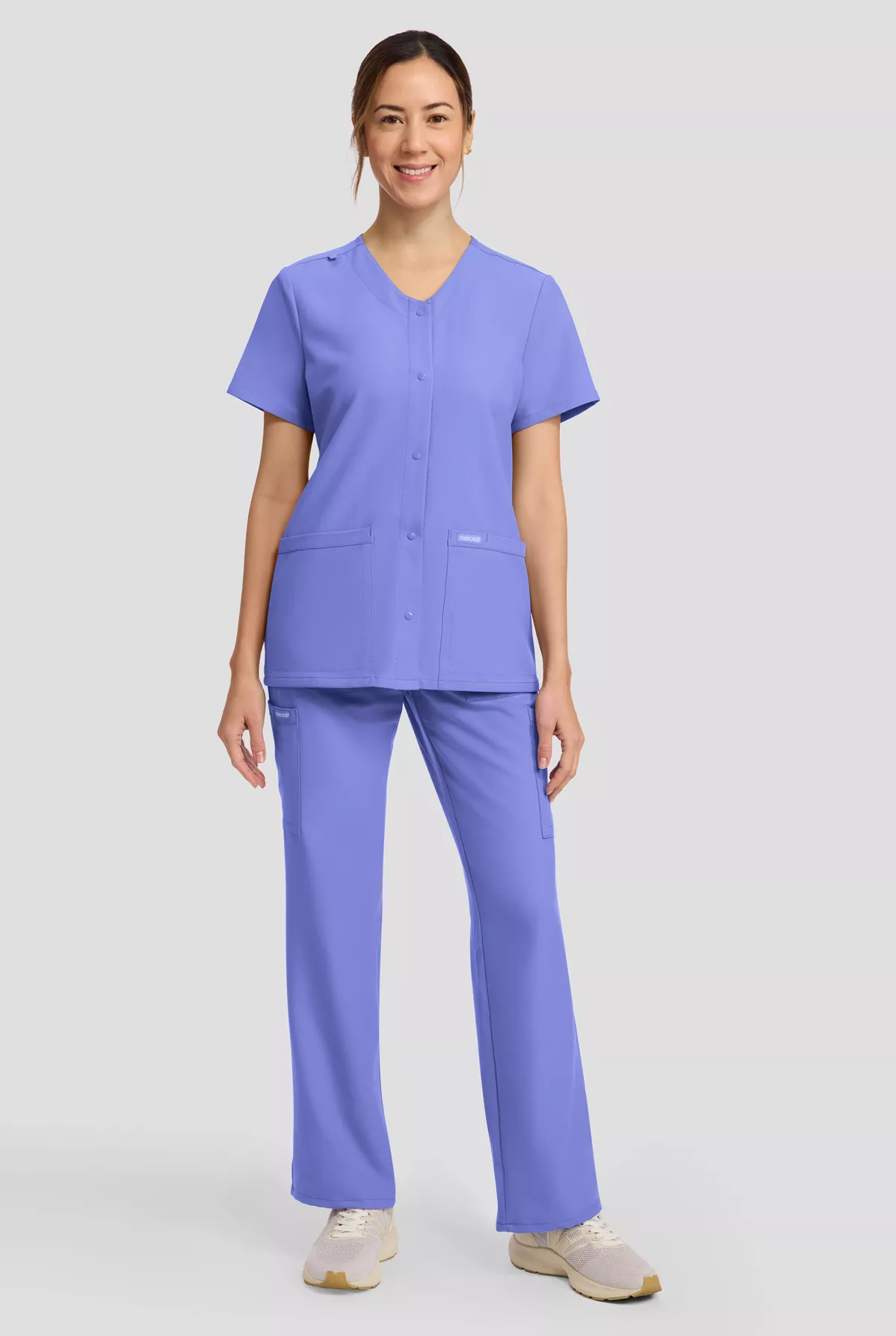 Cherokee Workwear Originals Ultra Women's 2-Pocket Snap Scrub Top Cherokee Workwear Originals Ultra Women's 2-Pocket Snap Scrub Top