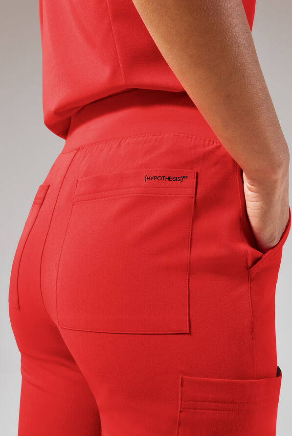 Hypothesis (RED) Base Women's 6-Pocket STRETCH Jogger Scrub Pant - (Red) - 2