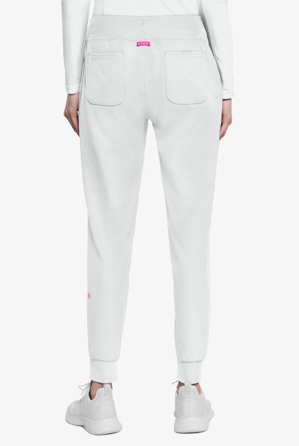 Med Couture Amp Women's 6-Pocket STRETCH Jogger Scrub Pant - White - 4
