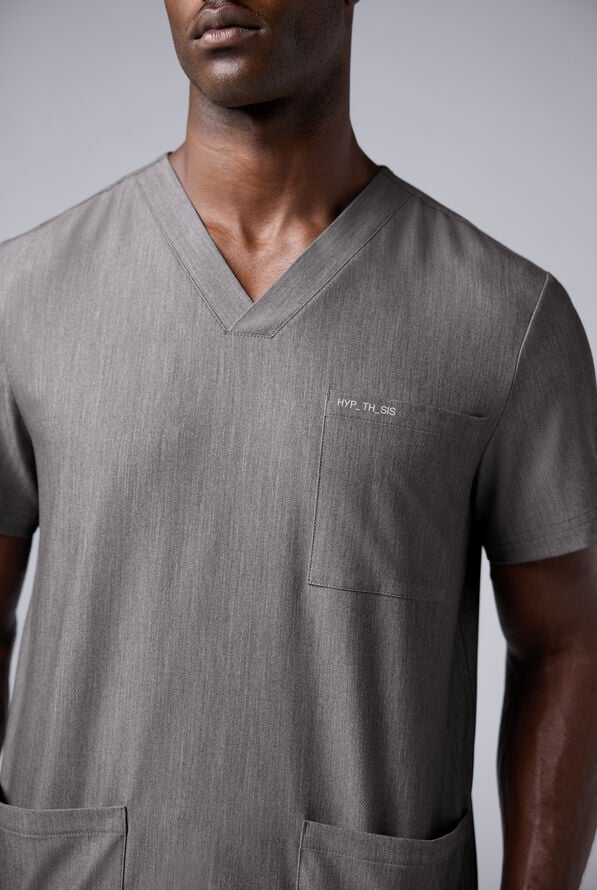 Hypothesis S-R Shift Ready Men's 4-Pocket V-Neck Scrub Top - Graphite - 4