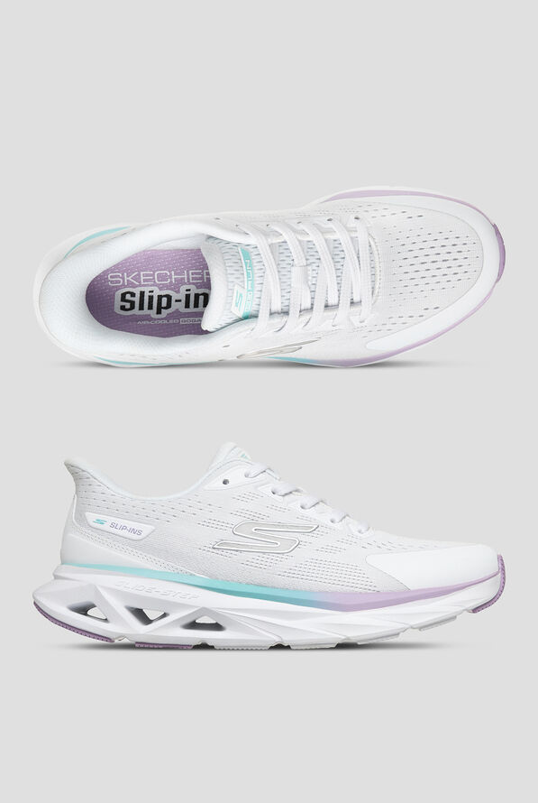 Skechers Performance SLIP-INS: GLIDE-STEP VORTEX Women's White Lace Up Athletic Shoe - null - 1