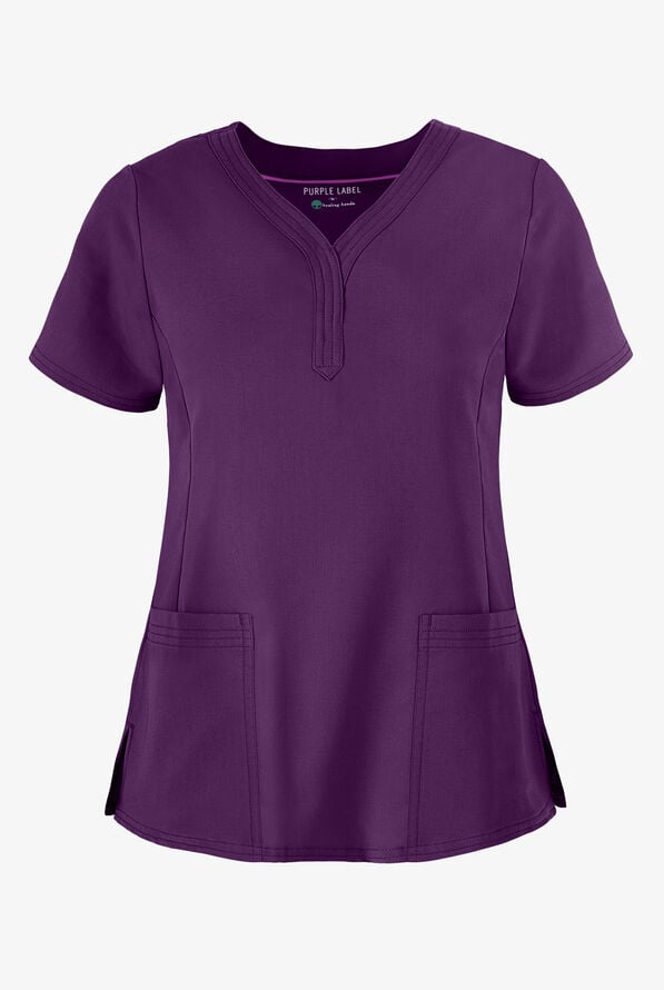 Healing Hands Purple Label Jane Women's 2-Pocket STRETCH Scrub Top - Eggplant - 1