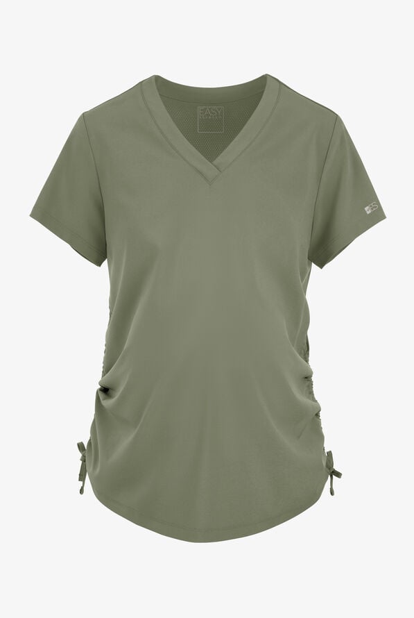 Easy STRETCH Tori Women's Cooling Knit Back Maternity Scrub Top - Olive Leaf - 1