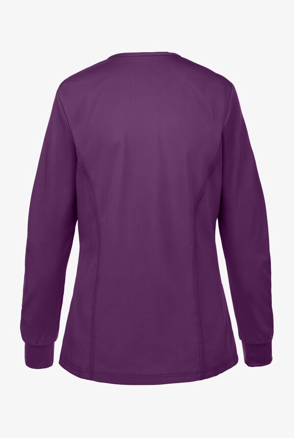 Healing Hands Purple Label Daisy Women's 4-Pocket STRETCH Scrub Jacket - Eggplant - 2