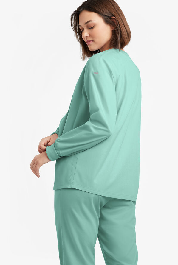Butter-Soft Originals Women's 3-Pocket Warm-up Scrub Jacket - Water Mint - 4
