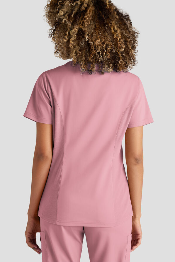 Butter-Soft STRETCH FLXTEK+ Women's 3-Pocket Crew Neck Scrub Top - Cosmo Pink - 6