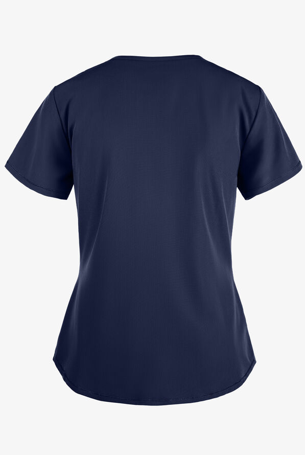 Skechers by Barco Breeze Women's 3-Pocket STRETCH V-Neck Scrub Top - Navy - 2