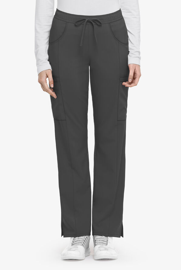 Dickies EDS Essentials Women's 7-Pocket STRETCH Drawstring Waistband Cargo  Scrub Pants - Pewter - 1
