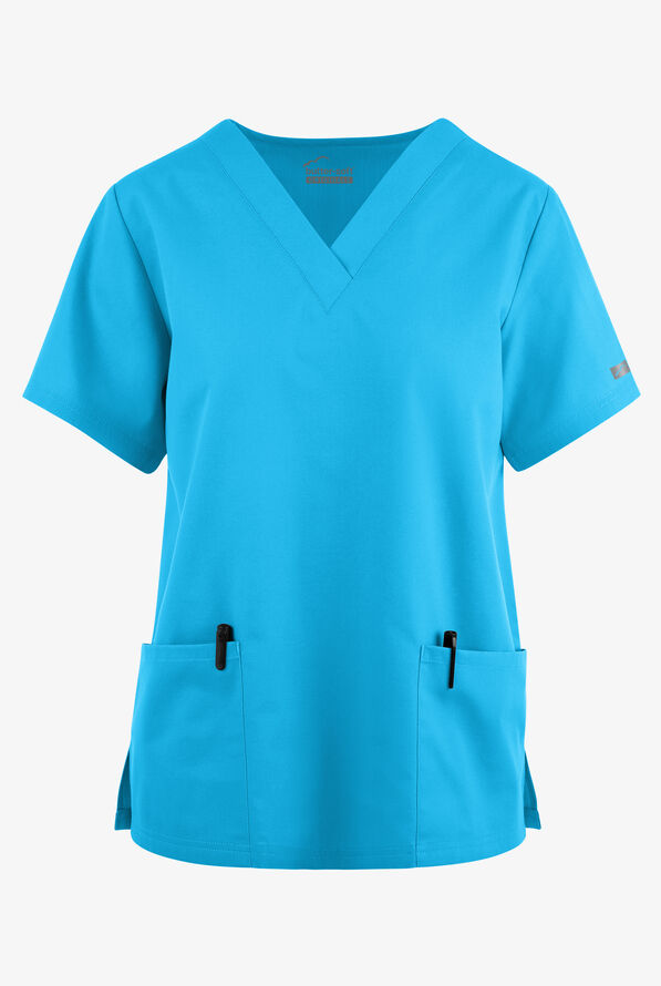 Butter-Soft Originals Women's 2-Pocket V-Neck Scrub Top - Turquoise - 1