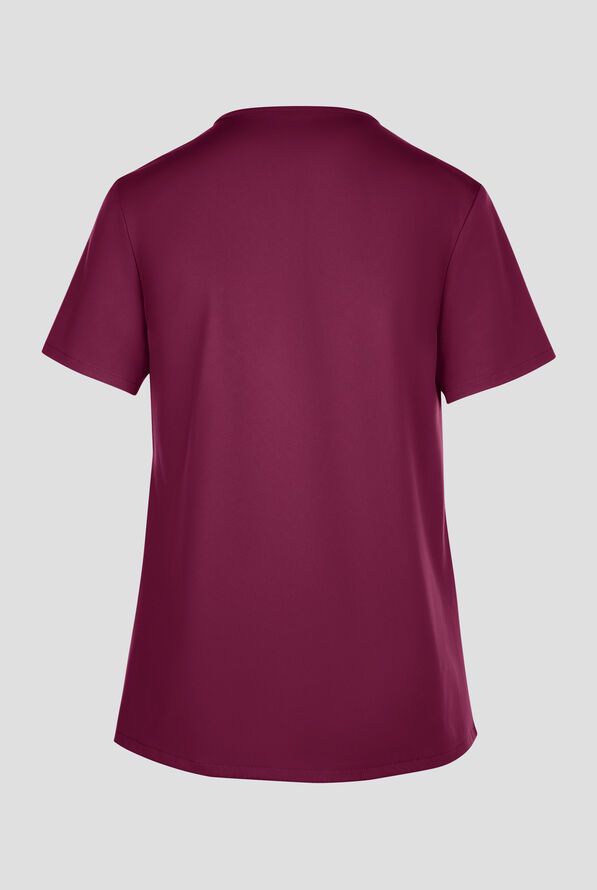 Cherokee Workwear Originals Ultra Women's 2-Pocket Snap Front V- Neck Scrub Top - Wine - 2