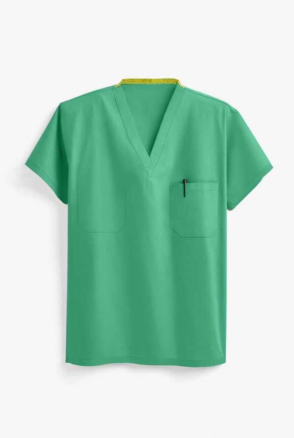 Fashion Seal Unisex 1-Pocket Fashion Blend V-Neck Scrub Top - Jade - 1