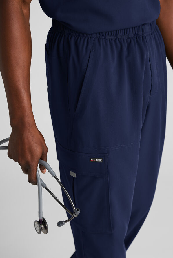 Pantal&oacute;n m&eacute;dico Grey's Anatomy&trade; by Barco Emerge Nolan STRETCH estilo cargo con 3 bolsillos para hombre - Indigo - 3