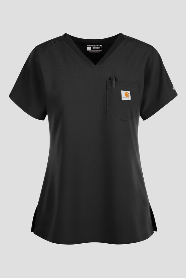 Blusa m&eacute;dica Carhartt Cross-Flex Force STRETCH con paneles de tejido y 1 bolsillo para mujer - Black - 1