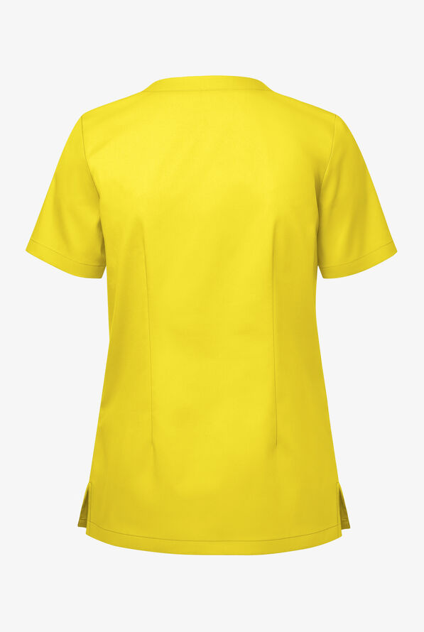 Blusa m&eacute;dica UA Butter-Soft STRETCH con cuello en V y 3 bolsillos de ojal para mujer - Bright Daffodil - 2