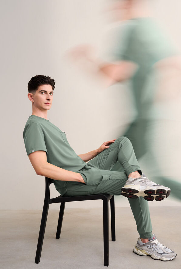 Pantal&oacute;n m&eacute;dico Hypothesis S-R Shift Ready estilo jogger con 8 bolsillos para hombre - Caribbean Blue - 6