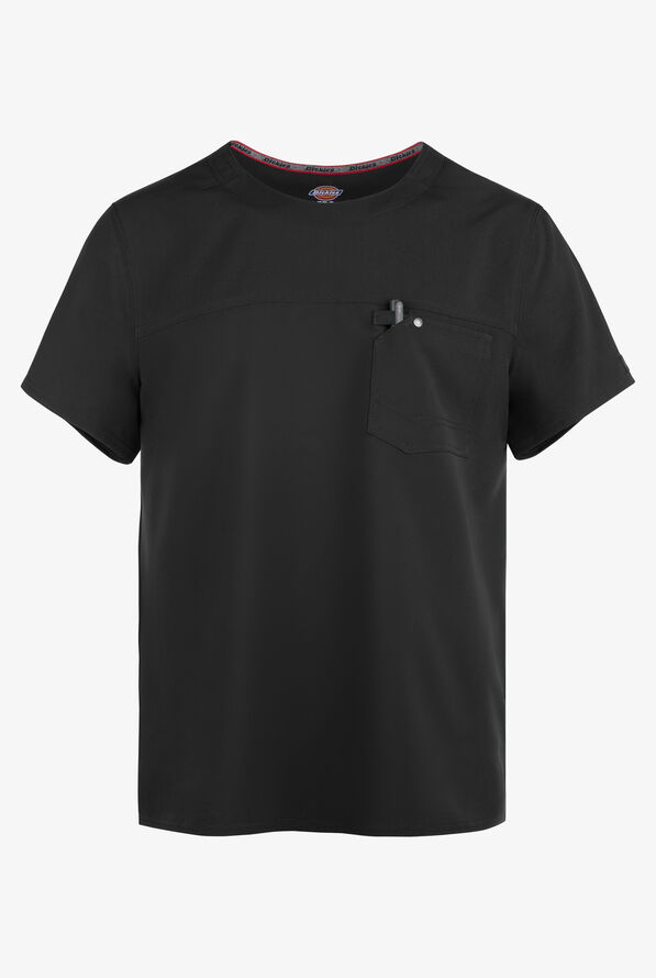 Dickies EDS NXT Men's 1-Pocket Tuck In Round Neck Scrub Top - Black - 1