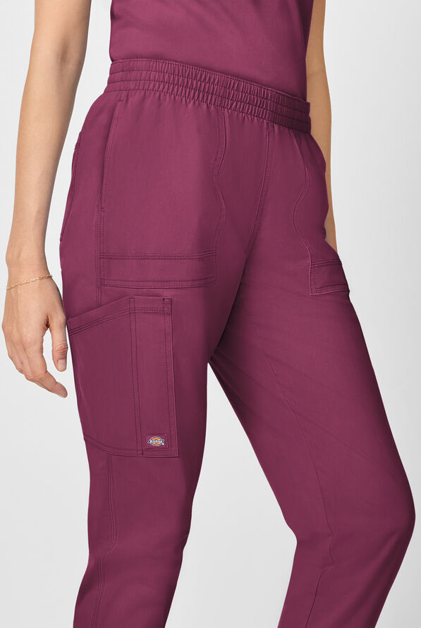 Dickies Forge Women's 6-Pockets Cargo Jogger Scrub Pants - Wine - 3