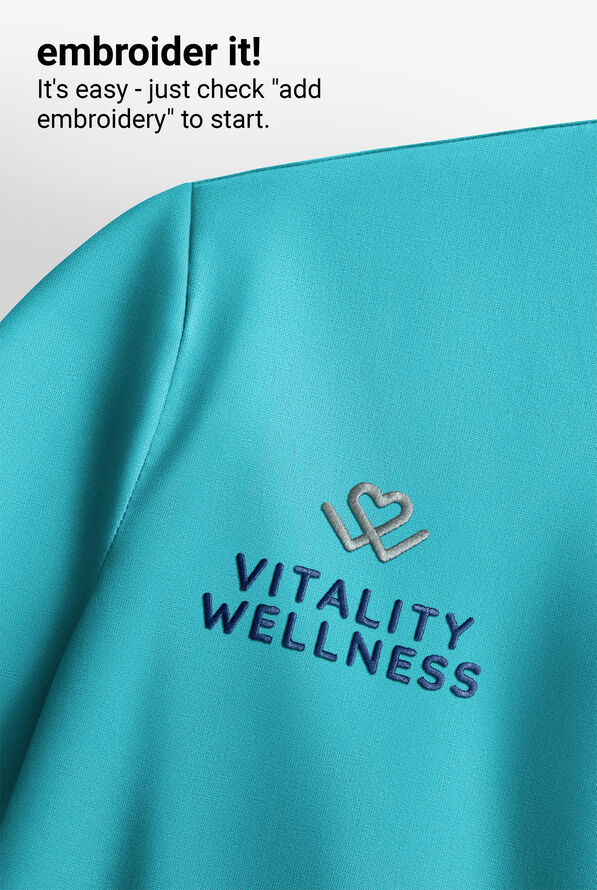 Blusa m&eacute;dica Infinity GNR8 STRETCH con mangas dolm&aacute;n y tapeta con cremallera para mujer - Aquaturque - 3