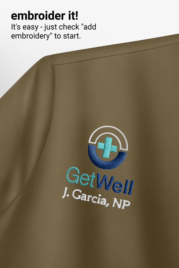 koi Basics Ari Women's 1-Pocket STRETCH Dolman Sleeve Mandarin Collar Scrub Top - Olive - 6