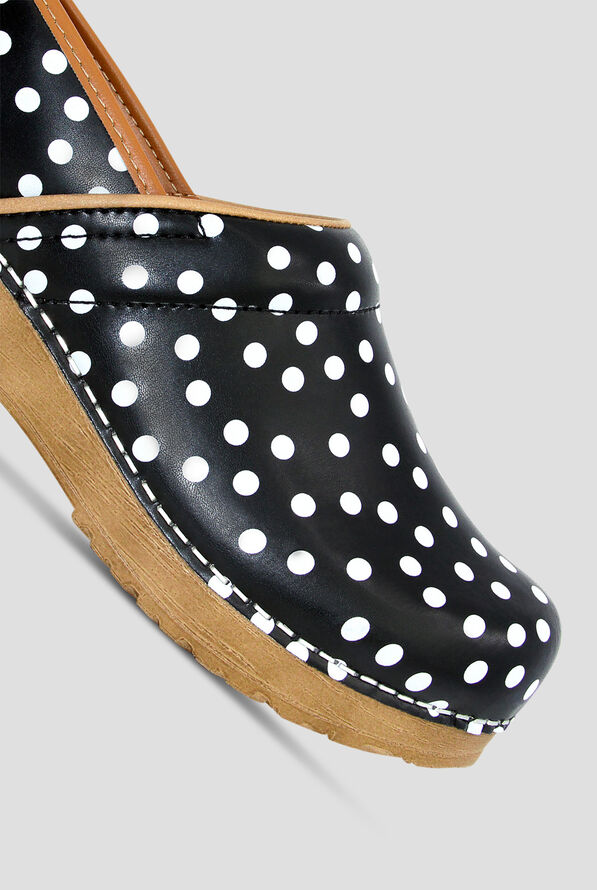 Sanita Women's Professional Roxbury Leather Black Polka Dot Clogs - null - 3