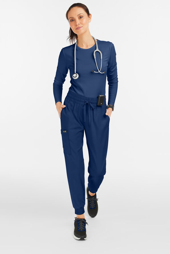 koi Basics Gemma Women's 5-Pocket STRETCH Cargo Jogger Scrub Pants - Navy - 4