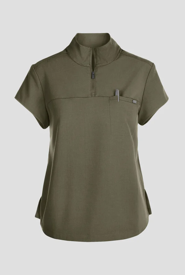 Healing Hands Quest Women's 1Pocket STRETCH Tuck In Half Zip Collar