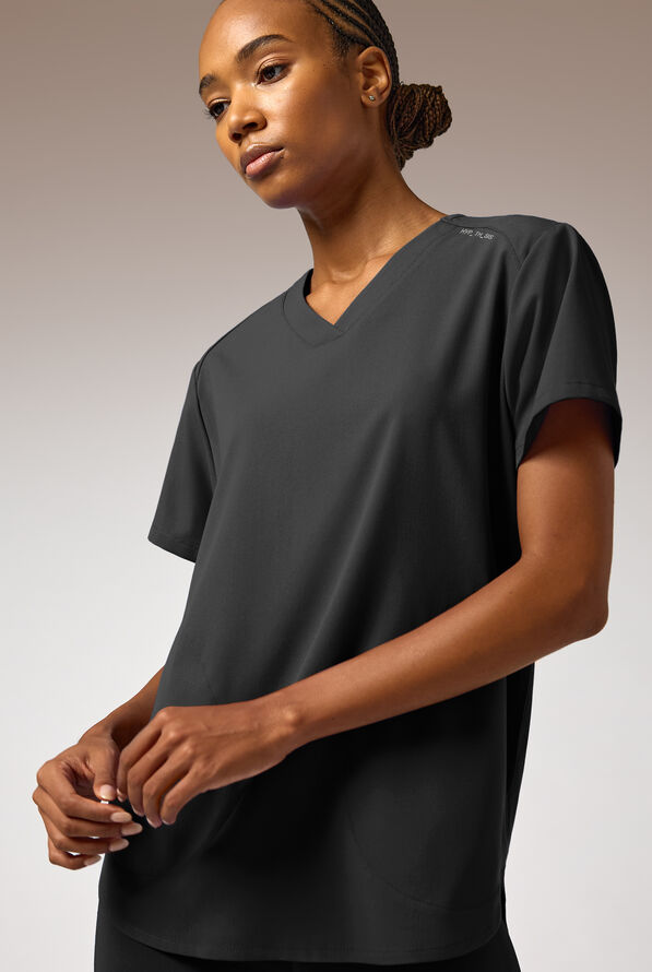 Blusa m&eacute;dica Hypothesis STRETCH estilo t&uacute;nica con 2 bolsillos para mujer - Jet Black - 3
