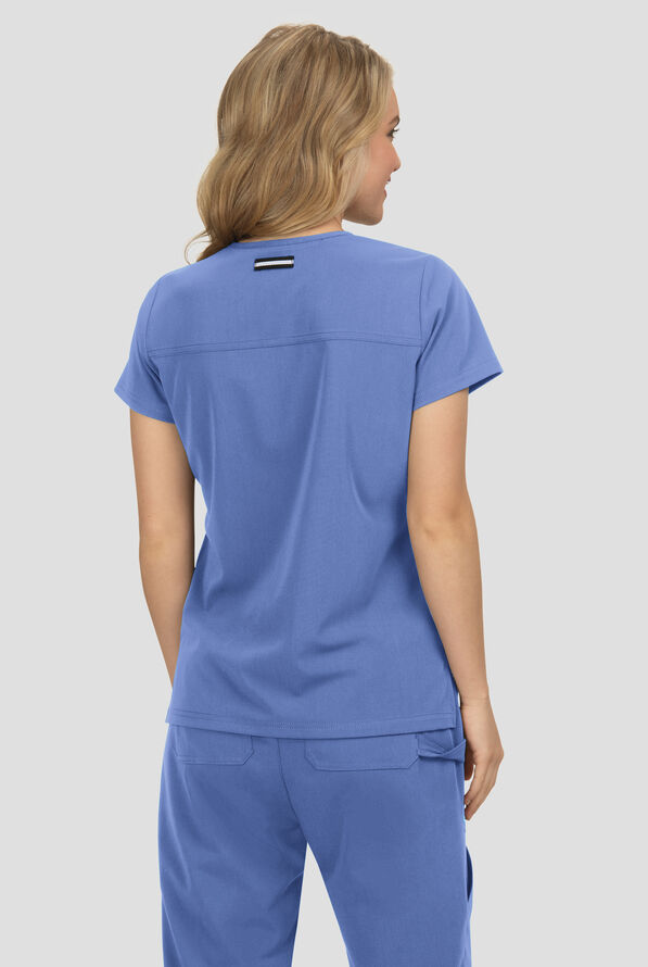 Blusa m&eacute;dica Koi Next Gen Hustle and Hear con cuello en V y 3 bolsillos para mujer - True Ceil - 4