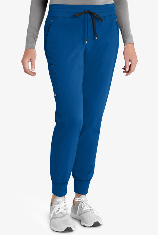 Grey's Anatomy by Barco Spandex STRETCH Eden Women's 5-Pocket Cargo Jogger Scrub Pants - Royal - 1