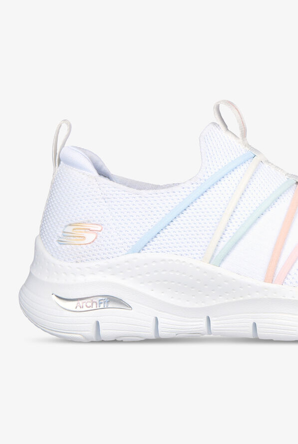 Skechers Sport Women's Arch Fit Bright Side Athletic Slip-On Nursing Shoes - White - 4