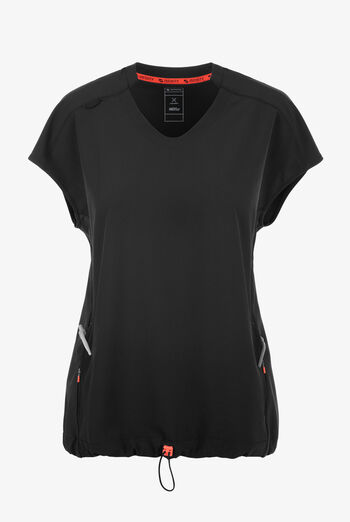 Infinity GNR8 Women's 2-Pocket STRETCH Rib-Knit Trim Dolman Sleeve V-Neck Scrub Top