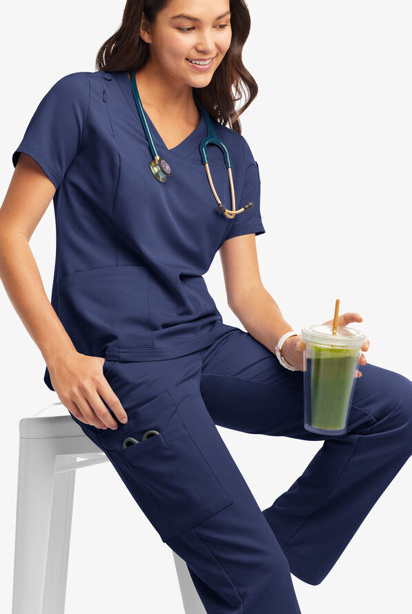 Butter-Soft Women's 13-Pocket Cargo Scrub Pants **Slightly IRREGULAR**&nbsp; - Petite - Navy - 7