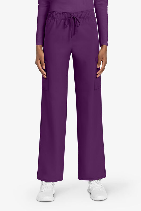 Cherokee Workwear Originals Ultra Unisex 3-Pocket Drawstring Straight Leg Scrub Pants - Eggplant - 1