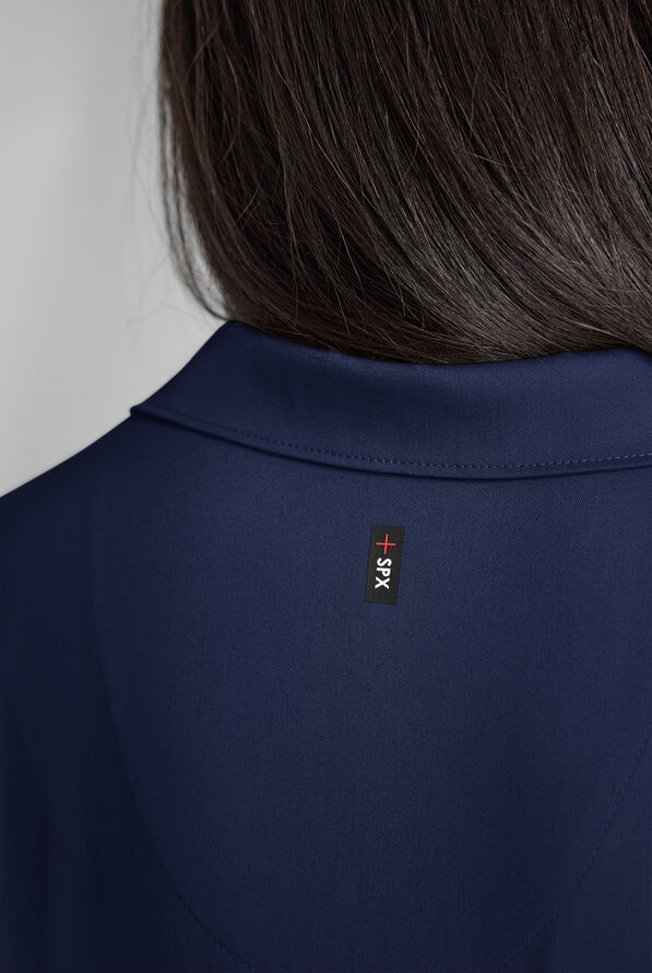 Grey's Anatomy by Barco Emerge Emery Women's 3-Pocket STRETCH Collar V-Neck Scrub Top - Indigo - 5